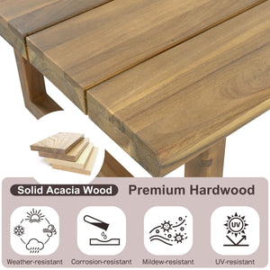 Outdoor Acacia Wood 7-Seater Sectional Sofa Set