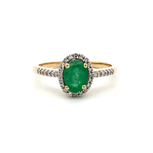.74ct Emerald Diamond Ring 14KT Yellow Gold