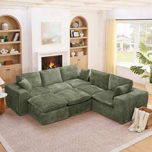Sectional Sofa With Moveable Ottoman