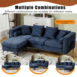 Modern Lounge Chenille Sectional Sofa
