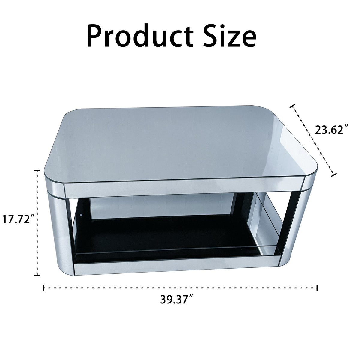 Baked Curved Mirror Coffee Table for Living Room