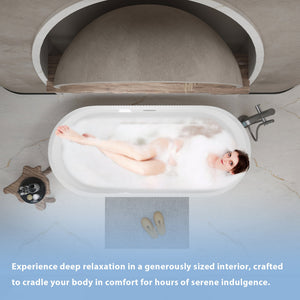 67" Linear Acrylic Freestanding Bathtub
