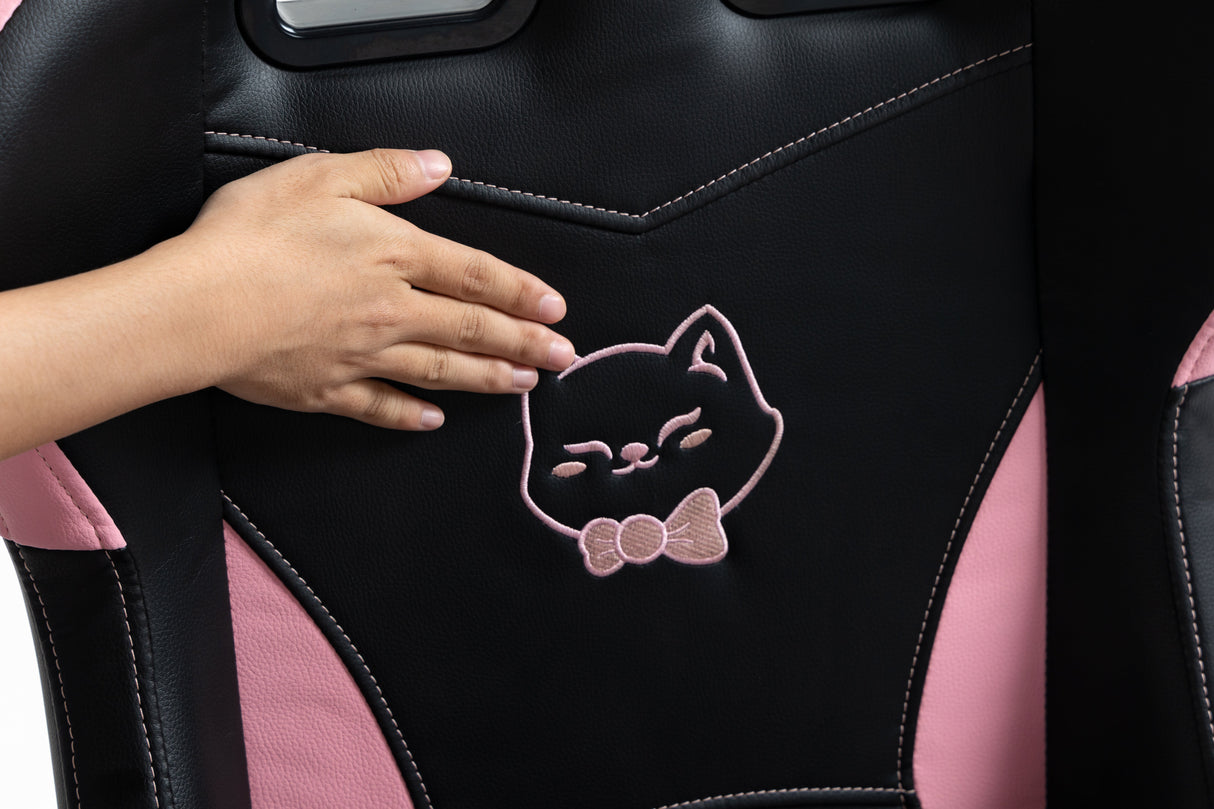 Cute Cat Gaming Chair with Paw Lumbar Cushion