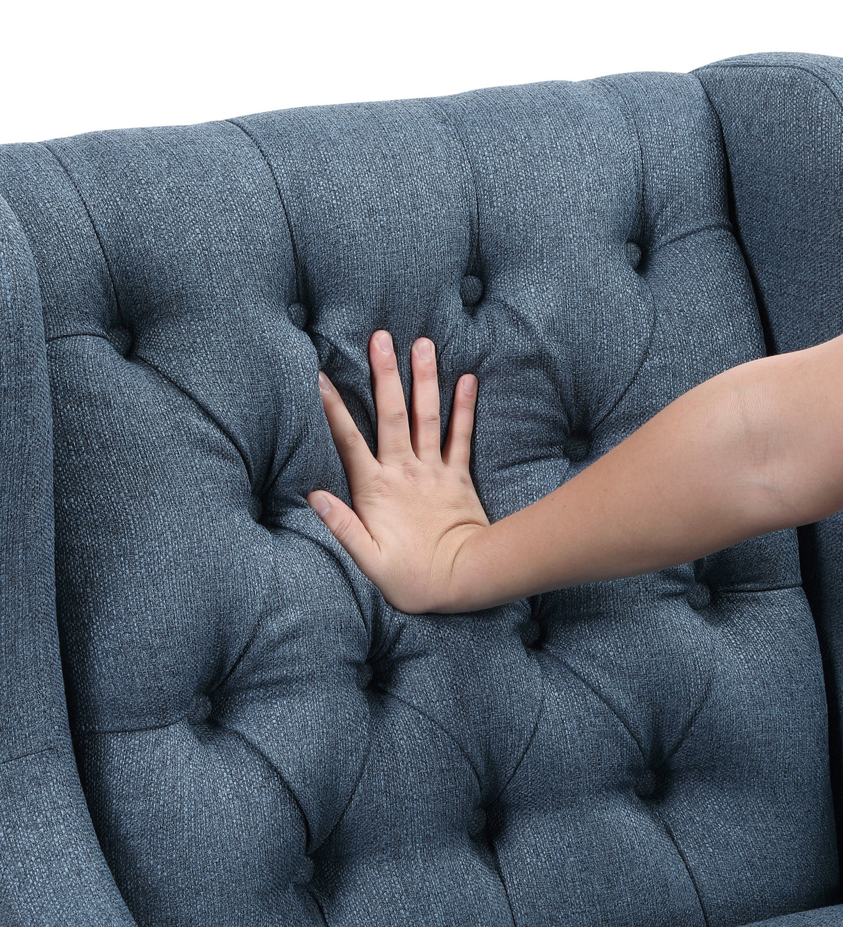 Button-Tufted Upholstered High Back Accent Chair