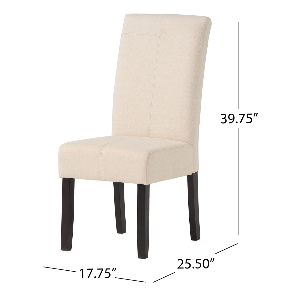 Pertica Dining Chair - Contemporary Design Wood Fabric Natural