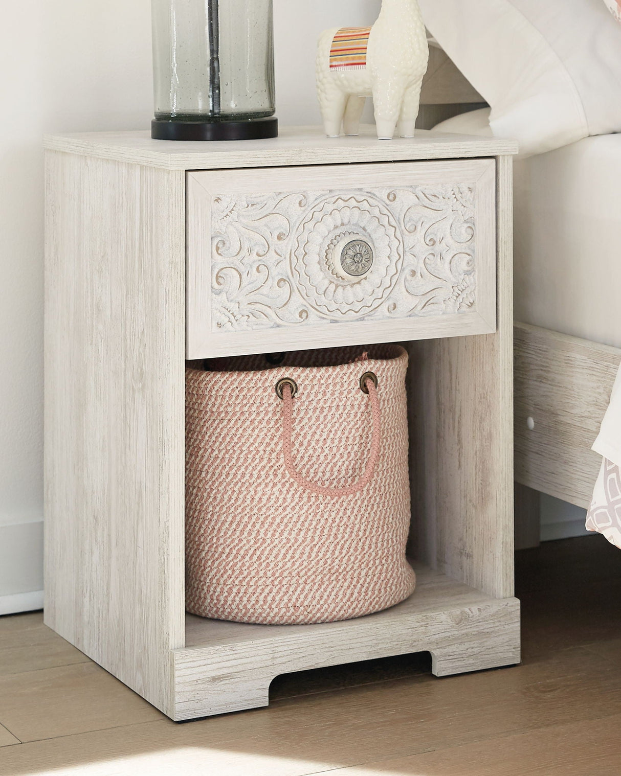 Paxberry - One Drawer Night Stand - Whitewash