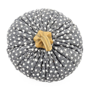 Pumpkin Ornament Decor For Holiday Harvest Festival Fall Festival & Thanksgiving (Set of 3) - White / Gray