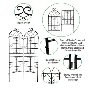 Metal Garden Rustproof Trellis For Climbing Plants Outdoor Flower Support