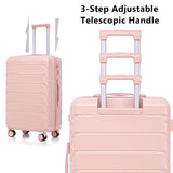 Set of 3 ABS Spinner Wheel Luggage - Pink