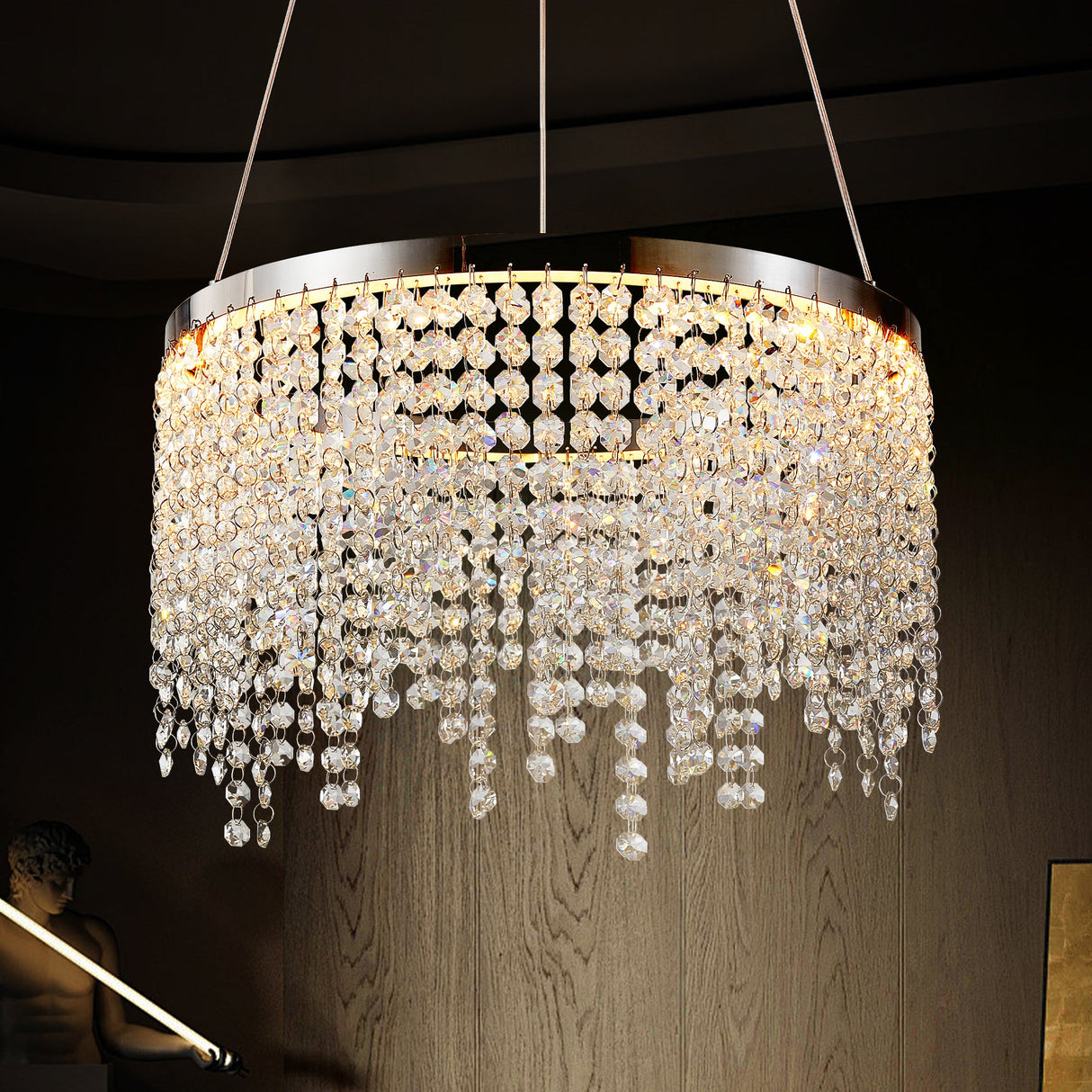16-Inch Luxury Crystal LED Chandelier