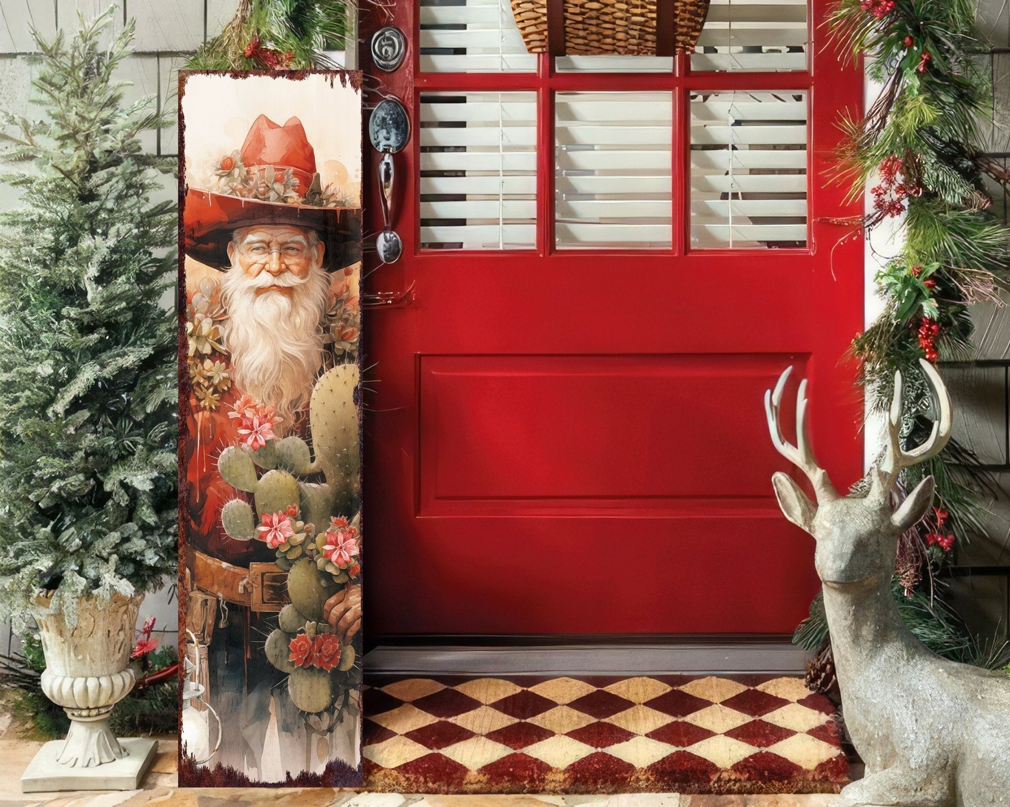 36in Girl Merry Christmas Porch Sign Front Porch Sign, Modern Farmhouse Wall Decor