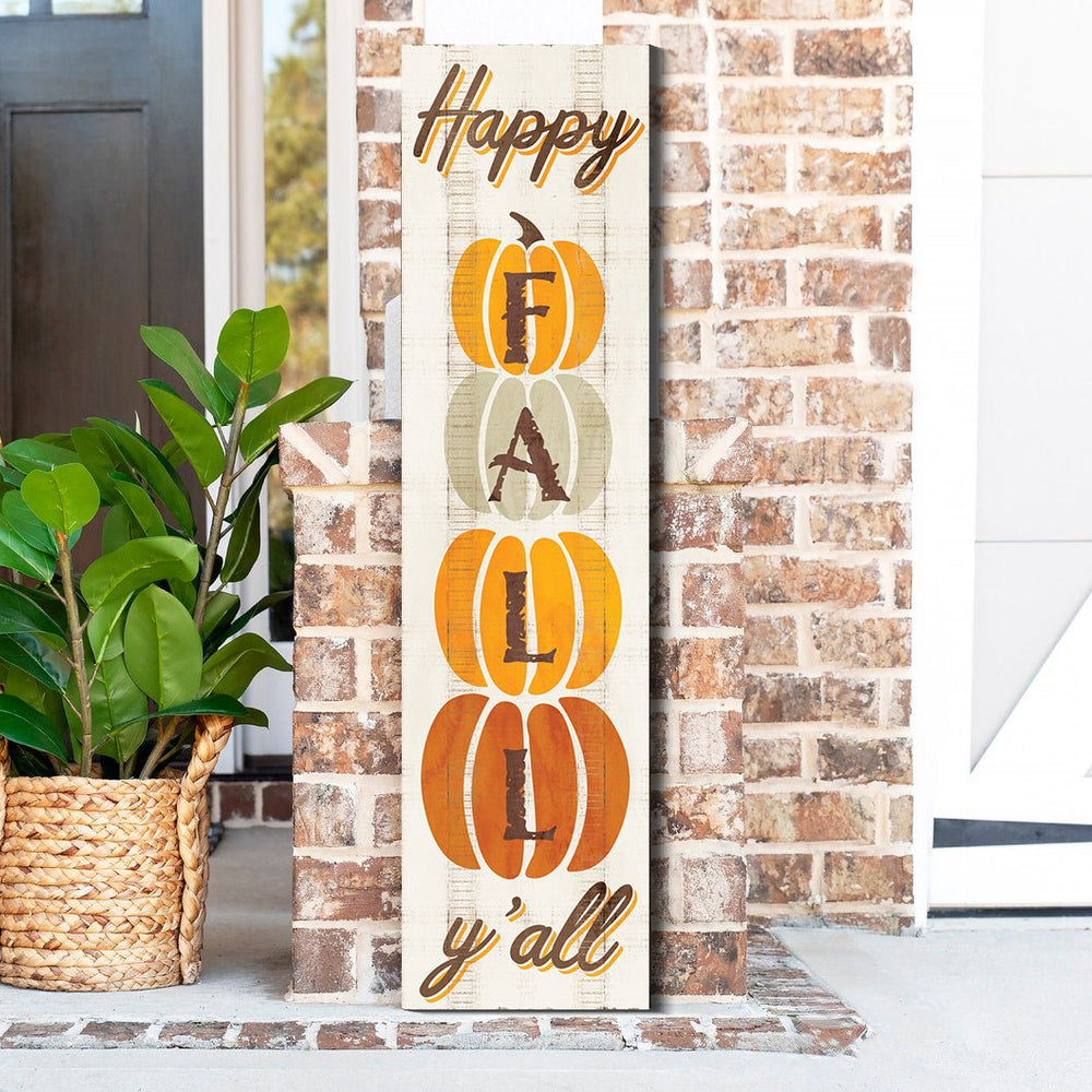 36in "Happy Fall Y'all" Wooden Porch Sign - Seasonal Front Door Decor for Autumn Celebrations - Tuesday Morning - Front Porch Decor