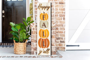 36in "Happy Fall Y'all" Wooden Porch Sign - Seasonal Front Door Decor for Autumn Celebrations - Tuesday Morning - Front Porch Decor