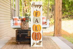 36in "Happy Fall Y'all" Wooden Porch Sign - Seasonal Front Door Decor for Autumn Celebrations - Tuesday Morning - Front Porch Decor