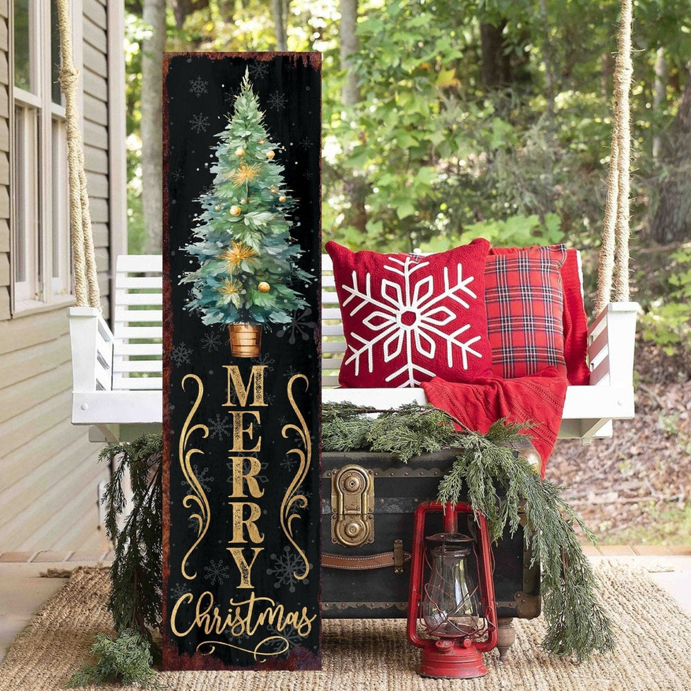 36in Merry Christmas Sign for Front Porch - Vintage Christmas Decoration - Tuesday Morning - Wall Signs