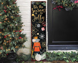 36in 'Tis the Season to be Jolly Christmas Porch Sign - Front Porch Christmas Welcome Sign, Rustic Modern Farmhouse Entryway Board - Tuesday Morning - Front Porch Decor
