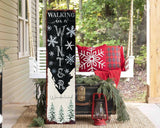 36in "Walking in a Winter Wonderland" Christmas Porch Sign - Front Porch Christmas Welcome Sign, Rustic Modern Farmhouse Entryway Board - Tuesday Morning - Wall Signs