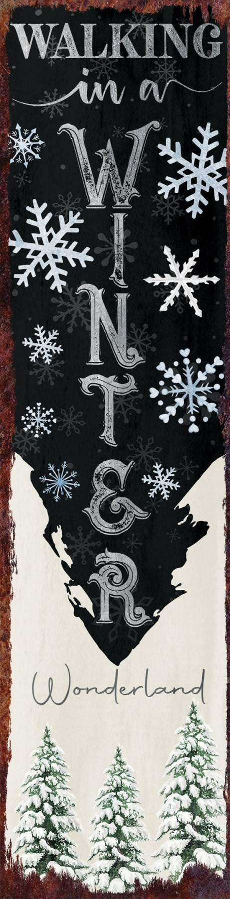36in "Walking in a Winter Wonderland" Christmas Porch Sign - Front Porch Christmas Welcome Sign, Rustic Modern Farmhouse Entryway Board - Tuesday Morning - Wall Signs