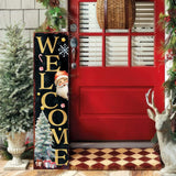 36in Welcome Christmas Porch Sign - Front Porch Santa Christmas Welcome Sign - Tuesday Morning - Wall Signs