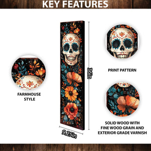 36 Inch Dia De Los Muertos Sugar Skull Porch Sign