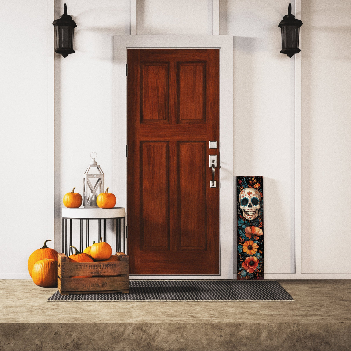 36 Inch Dia De Los Muertos Sugar Skull Porch Sign