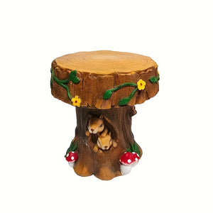 12.6" Resin Squirrel Garden Chair