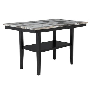 5 Piece Counter Dining Set With Table, Chairs - Black / Brown