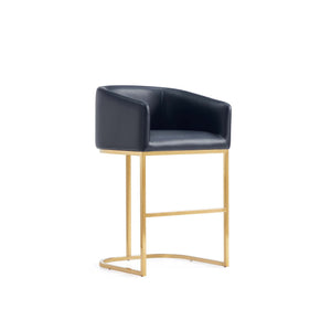 Mid-Century Modern Stool With Steel Base