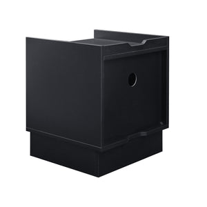 Mid Century Modern Nightstand with Charging Station and LED Lights