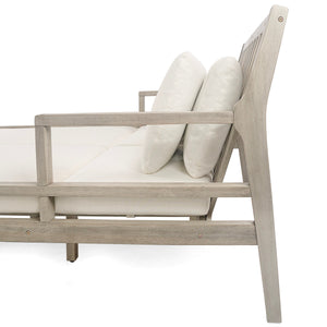 Outdoor Daybed With Four Pillows (Gray+Beige Cushion)