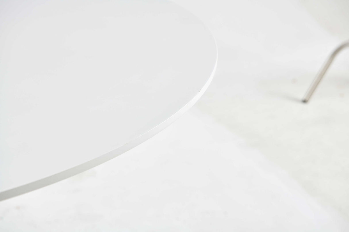Table Mid-Century Dining Table For 4 - 6 People With Round Table Top, Pedestal Dining Table, End Table Leisure Coffee Table, Cross Leg