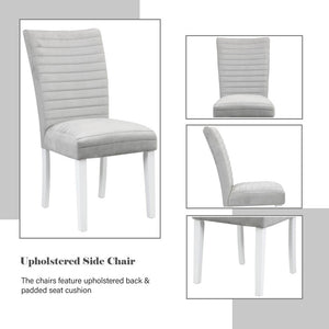 Elizaveta - Side Chair (Set of 2) - Gray Velvet &White High Gloss