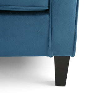 Blue Velvet Upholstered Club Chair