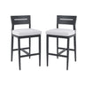 Modern Outdoor Bar Stools With Backrest And Footrest (Set of 2)