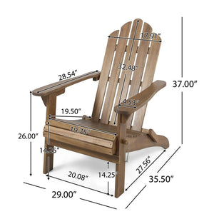 Aurascape Outdoor Acacia Wood Foldable Adirondack Chair