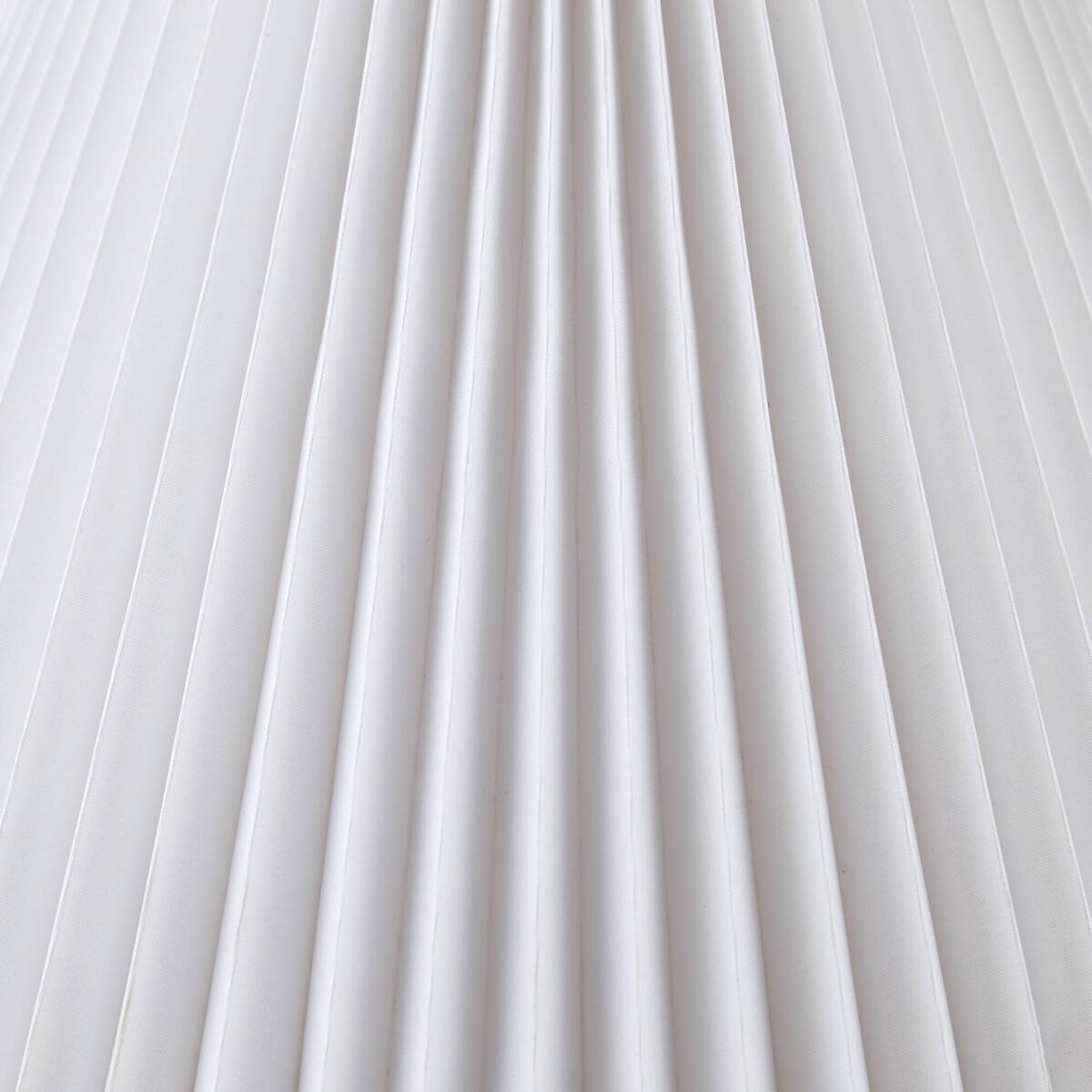 Textured Ceramic Table Lamp with Fluted Fabric Shade - White