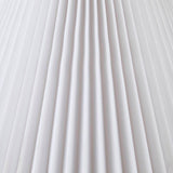 Textured Ceramic Table Lamp with Fluted Fabric Shade - White