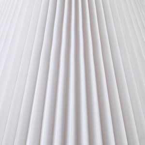 Textured Ceramic Table Lamp with Fluted Fabric Shade - White