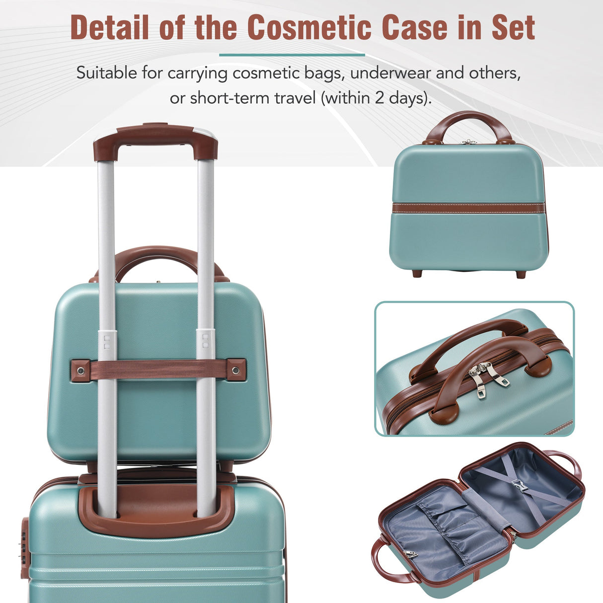 20 in hard side 2 piece lightweight suitcase set with spinner wheels