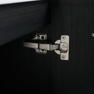 Modern Wall Mounted Bathroom Vanity With Resin Sink And Storage Rack