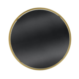 Modern Side Table with Golden Metal Frame and Black Mirror Top
