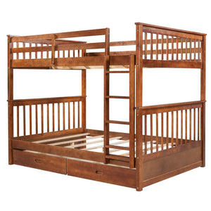 Bunk Bed With Ladders And 2 Storage Drawers