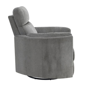Sagen Charcoal Chenille  Glider Recliner with Swivel