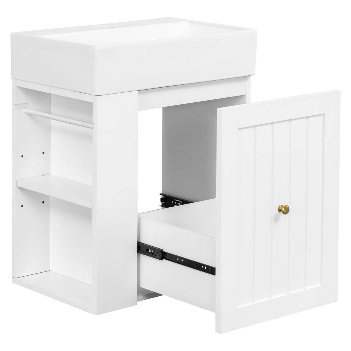 20-Inch Bathroom Vanity with Ceramic Sink and Storage Cabinet