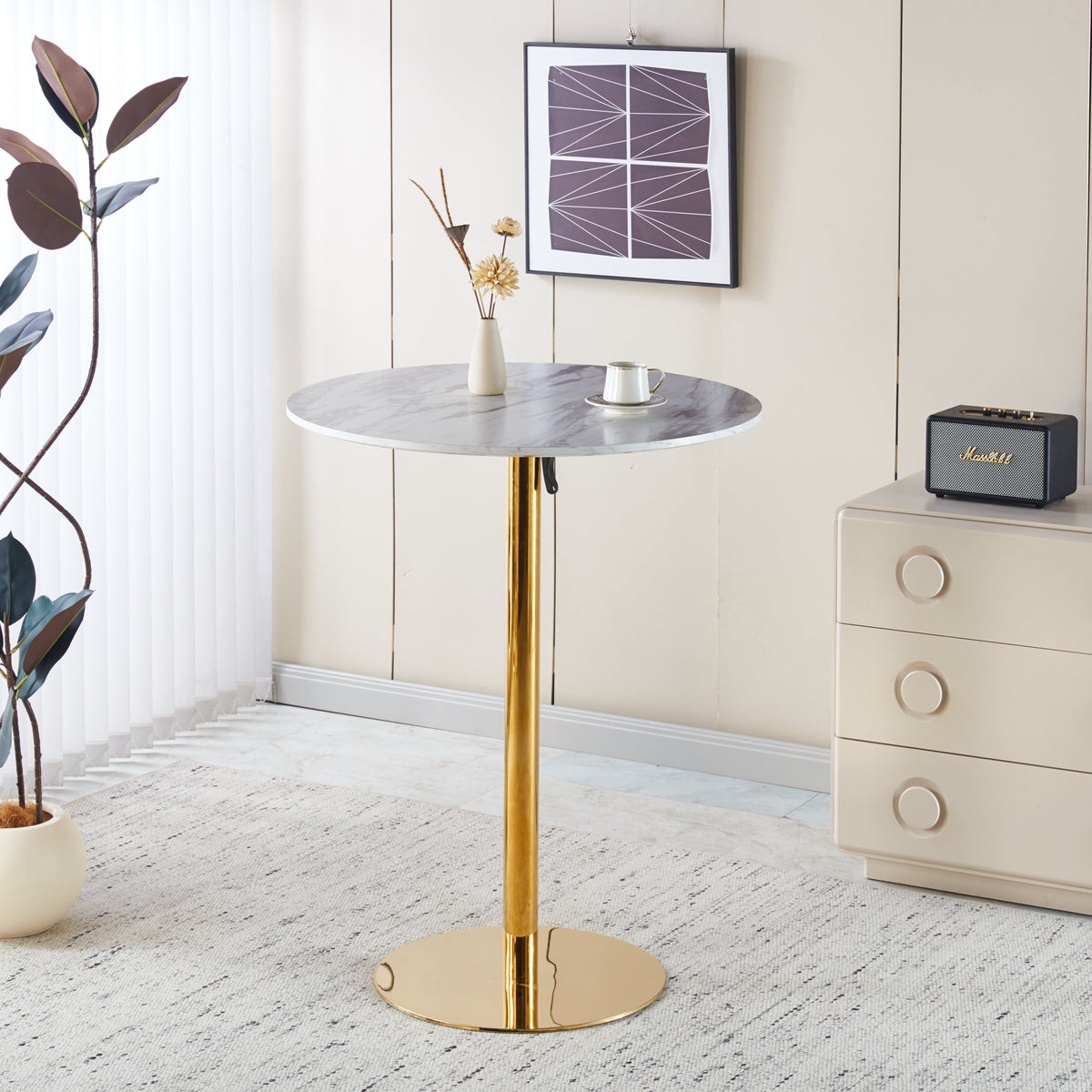 31.5" Folding Golden And Table with MDF Top - Gold