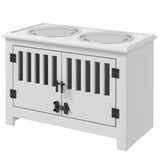 PawHut Large Elevated Dog Bowls with Storage Cabinet