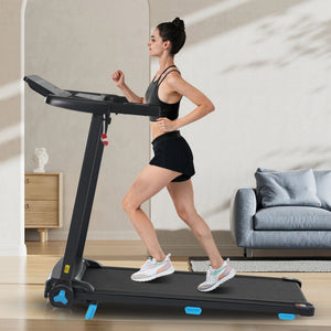 Folding Treadmills For Home Small, 3.0Hp Portable, 10Mph Walking Pad With Incline, Bluetooth, Heart Rate Sensors, Charge Station - Black