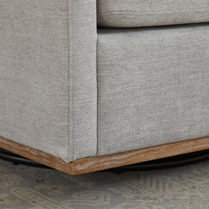Modern Square Upholstered Swivel Accent Chair With Metal Base