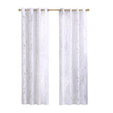 Grommet top sheer bird on branches burnout window curtain (only 1 pc panel)