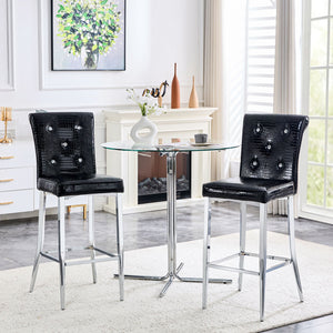 Bar Chairs with Crystal Clasp Design (Set of 2)